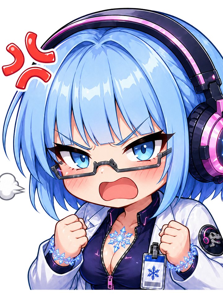 Lady Frost Angry Emote - Die Cut Sticker product image (1)