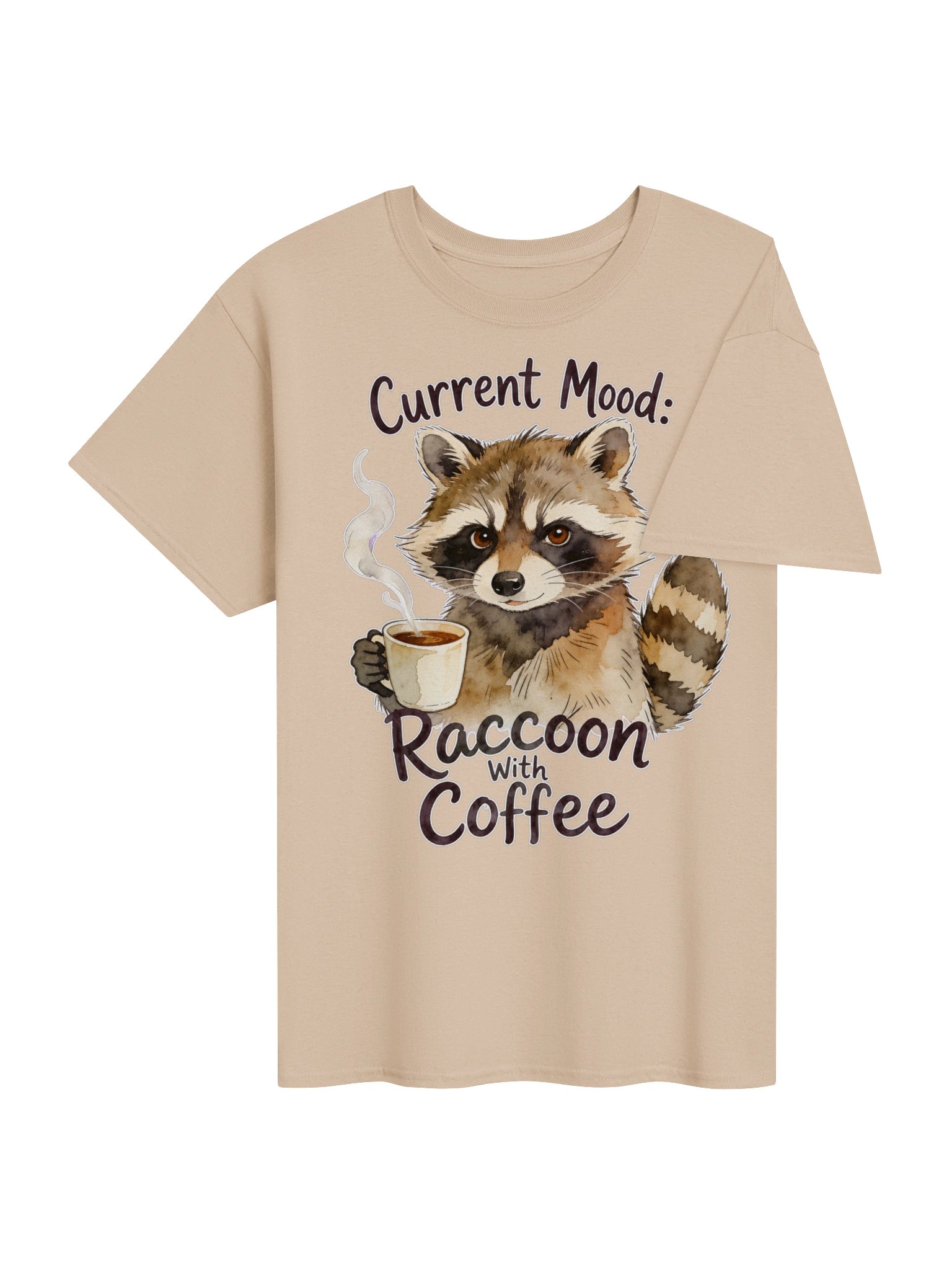 Current Mood: Raccoon with Coffee graphic tee gift Idea. product image (30)