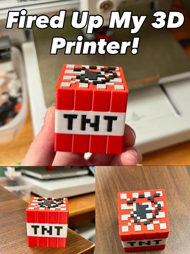 I don’t think it turned out too bad! #3dprint #minecraft #tnt #bambulab