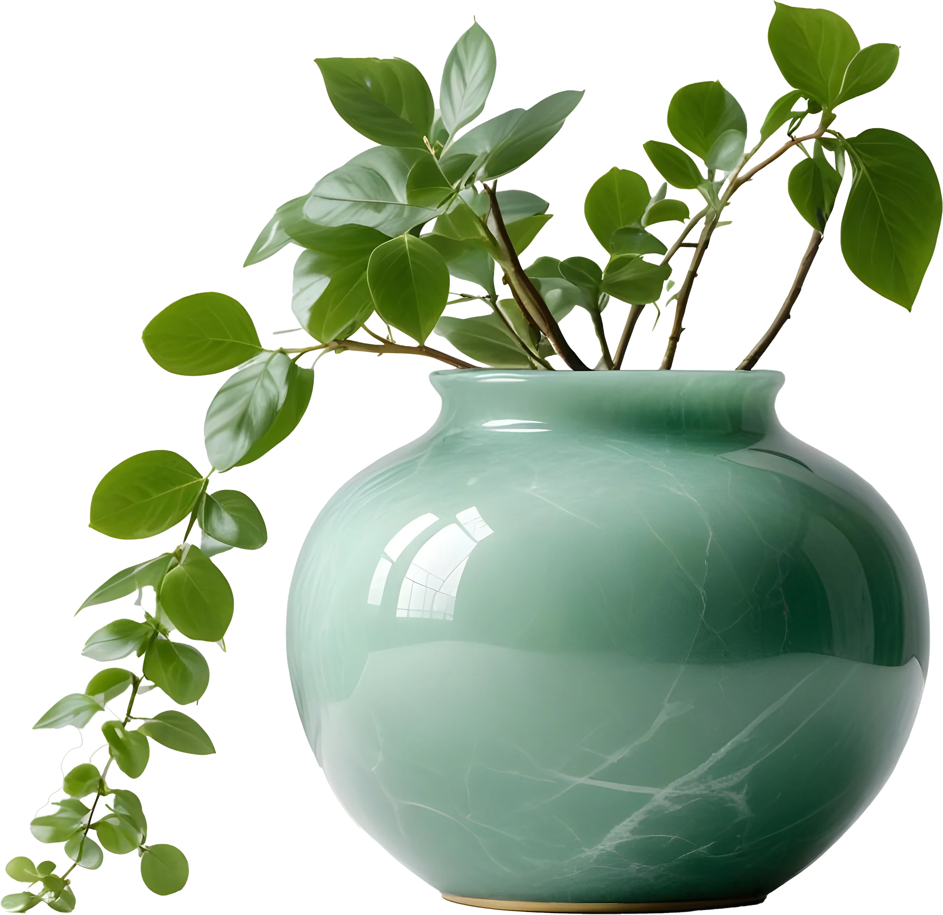 Jade Signature – Round Jade Vase PNG object product image (1)