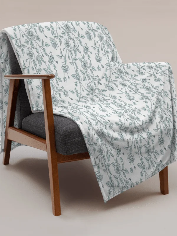 Soft Floral Line Art Throw Blanket product image (2)