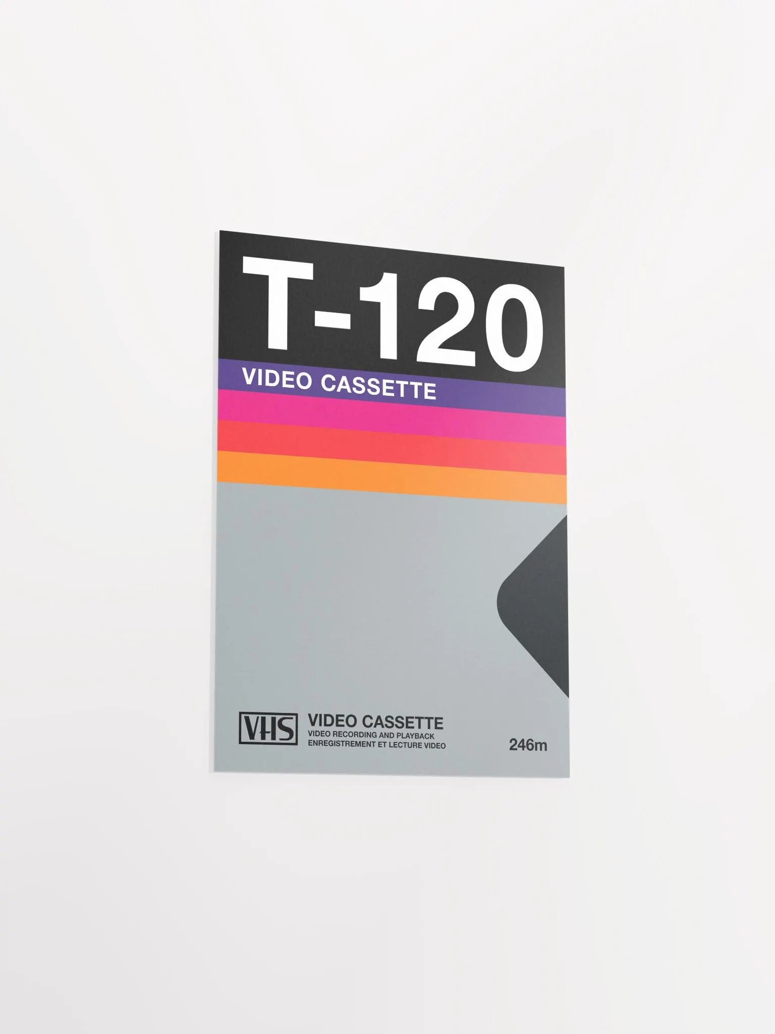Retrowave poster: VHS cassette case T-120 [retrowave/vaporwave] — retrowave poster, aesthetic print, retrowave art, 80s wall decor product image (9)
