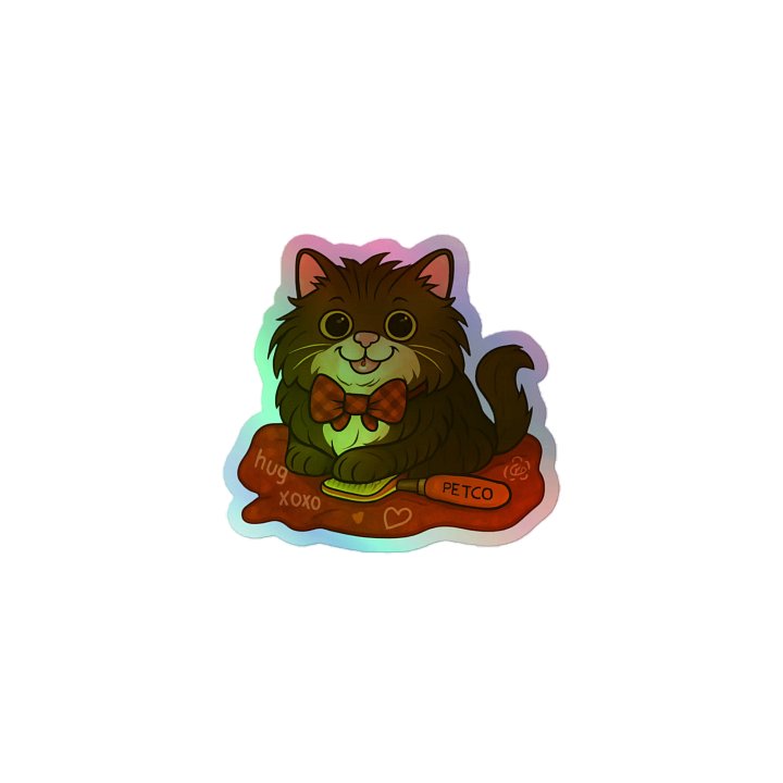 Mali the Axe Cat Holographic Sticker product image (1)