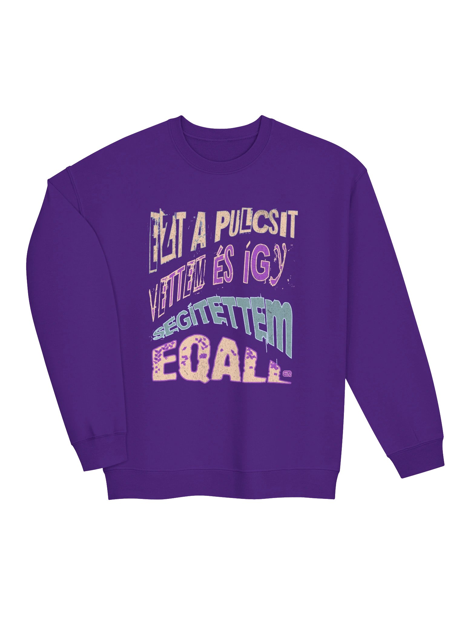 Ez a pulcsit vettem és így segítettem! Unisex Gildan Pulover_EQALL.hu® Essentials_Zöld / Lila / Bézs product image (16)