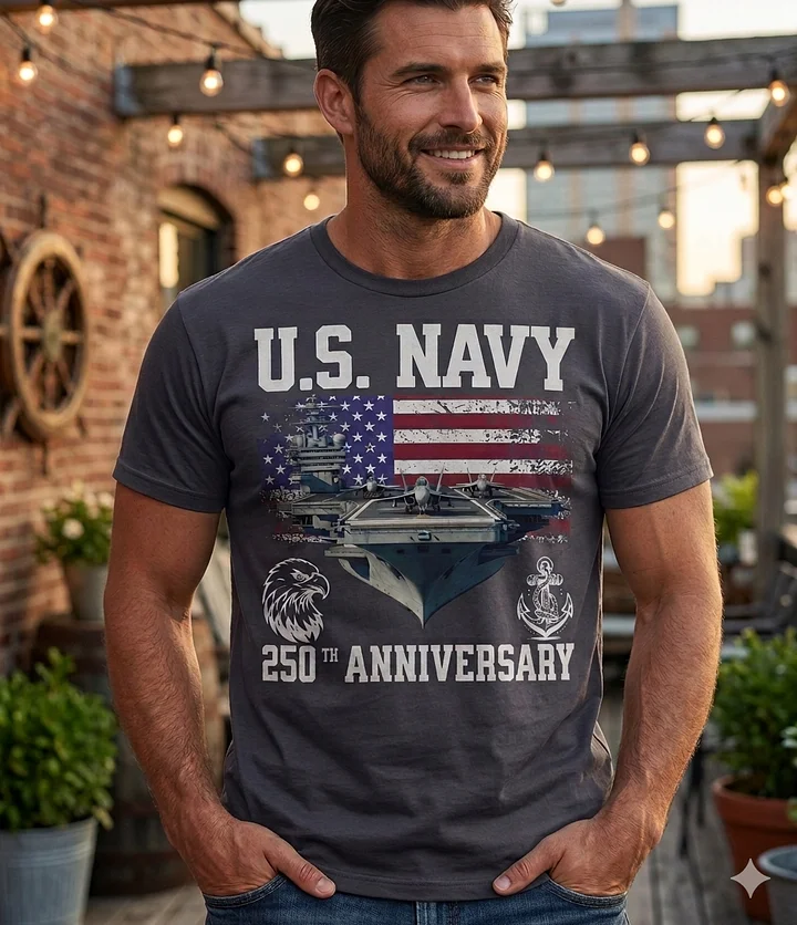 U.S. Navy 250th Anniversary Heritage Tee - Comfort Colors 1717 product image (1)