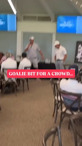 Doing the goalie bit in front of a crowd at the @customonehomesmn charity event… @jakebringgold 

#minnesota #charity #goalie