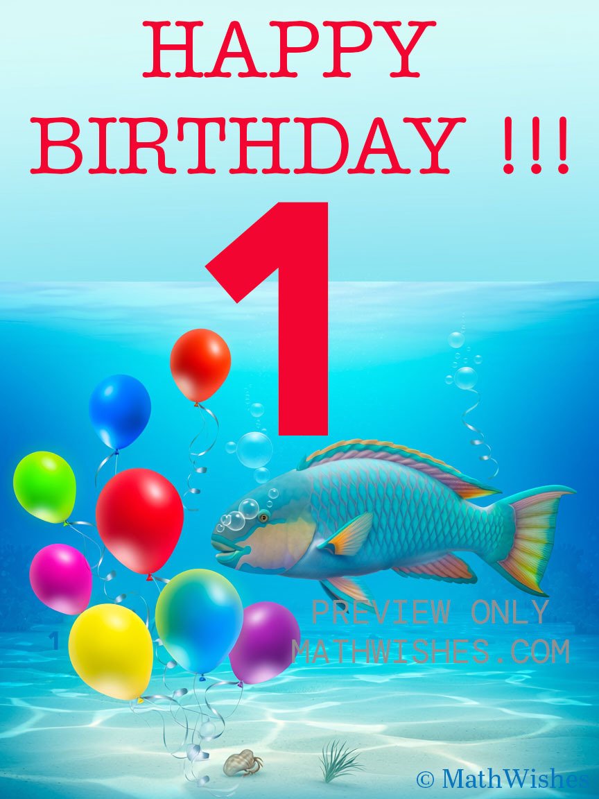 1st Birthday Card - One Fish 3 product image (1)