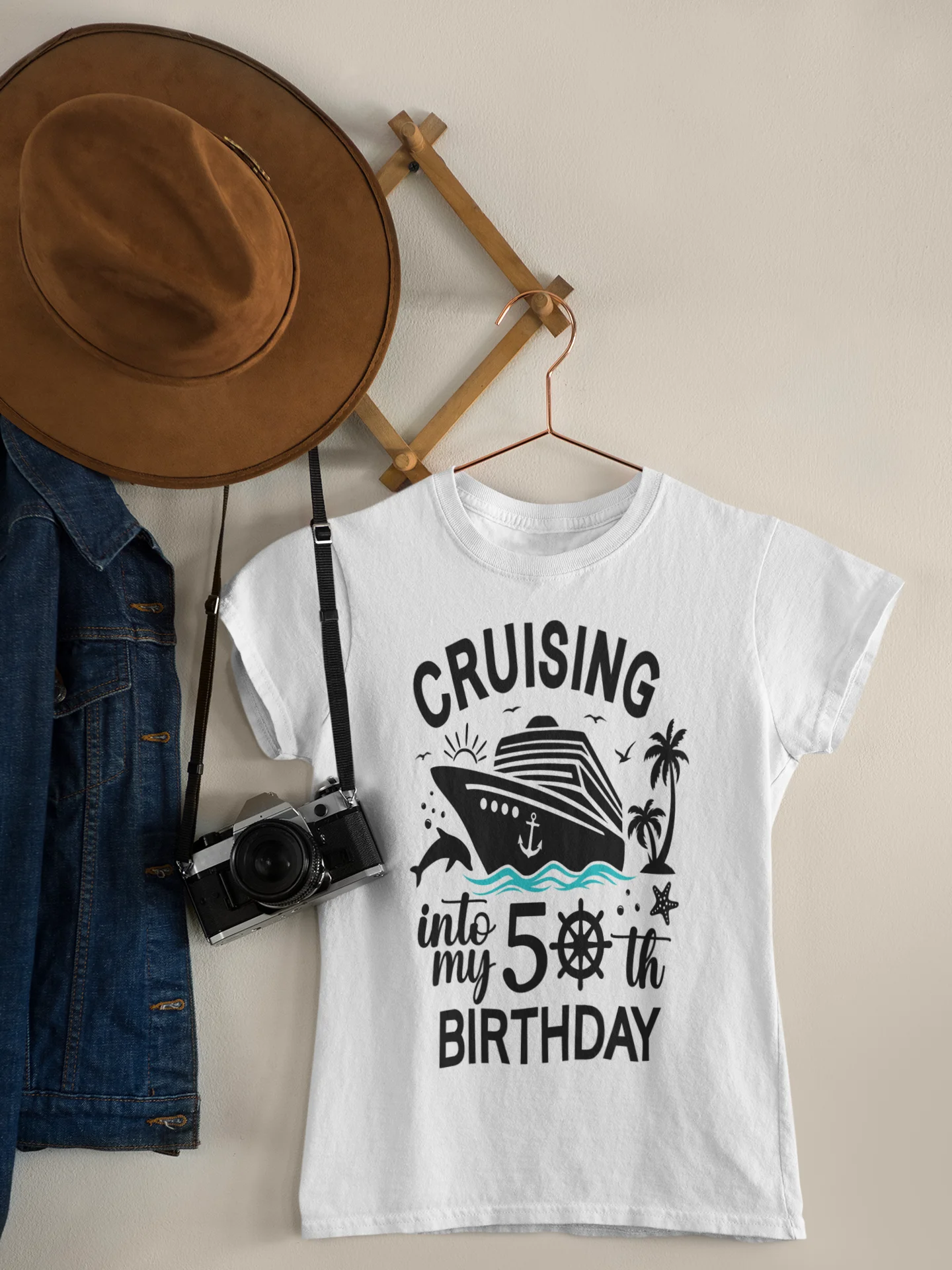 Cruising Into My 50th Birthday Unisex Softstyle T-Shirt Light Colours product image (3)