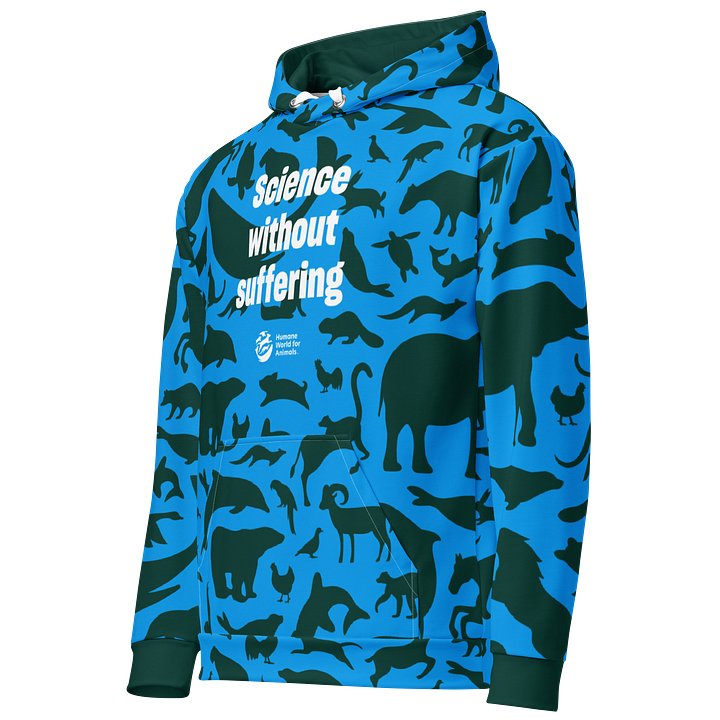 Science without suffering Hoodie - Green on blue product image (2)