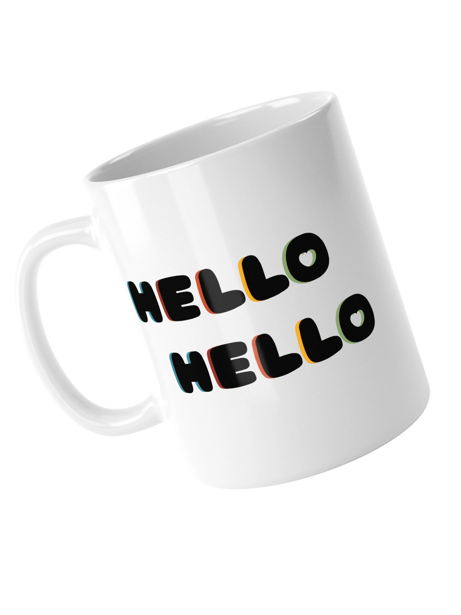Hello Hello (Black Text) White Glossy Mug product image (5)