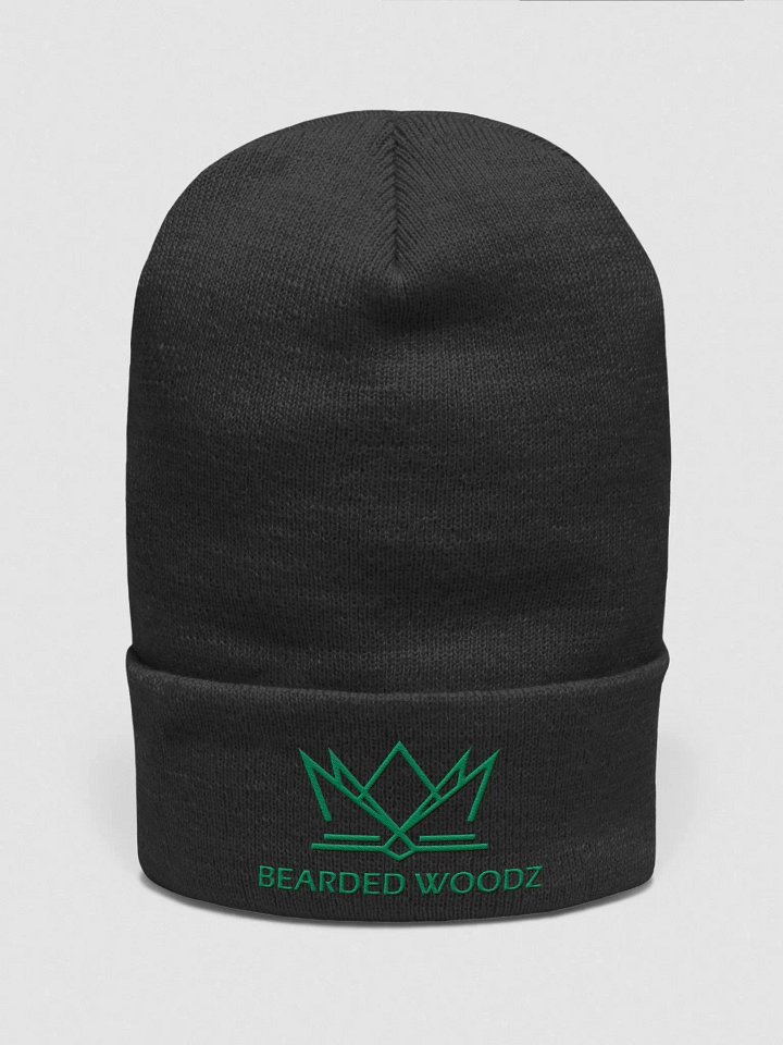 Bearded Woodz Classic Beanie (Green Embroidery) product image (1)