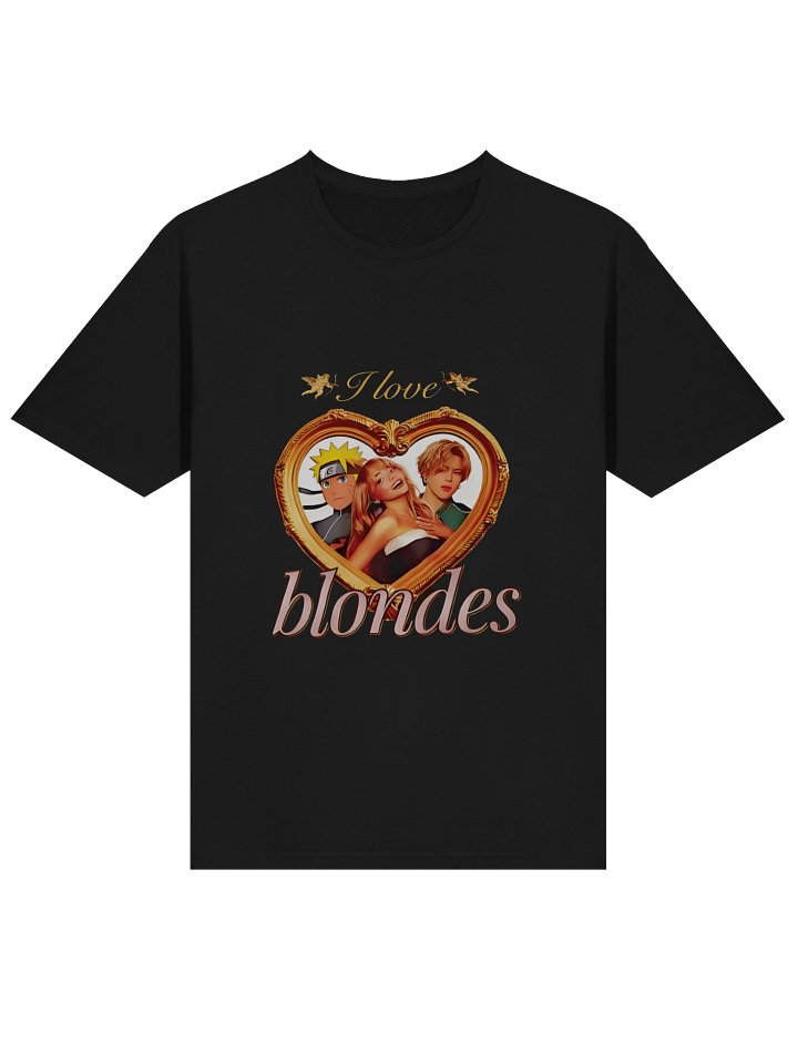 I Love Blondes Pop Culture Mashup T-Shirt – Naruto, Sabrina Carpenter & Jimin Viral Tee product image (2)