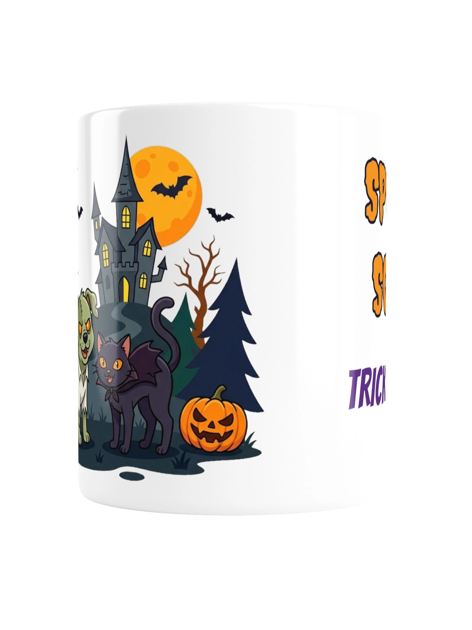Spooky Squad Halloween Mug – Zombie Dog & Vampire Cat Trick or Treat Coffee Mug, Funny Pet Lover Halloween Gift Cup product image (5)