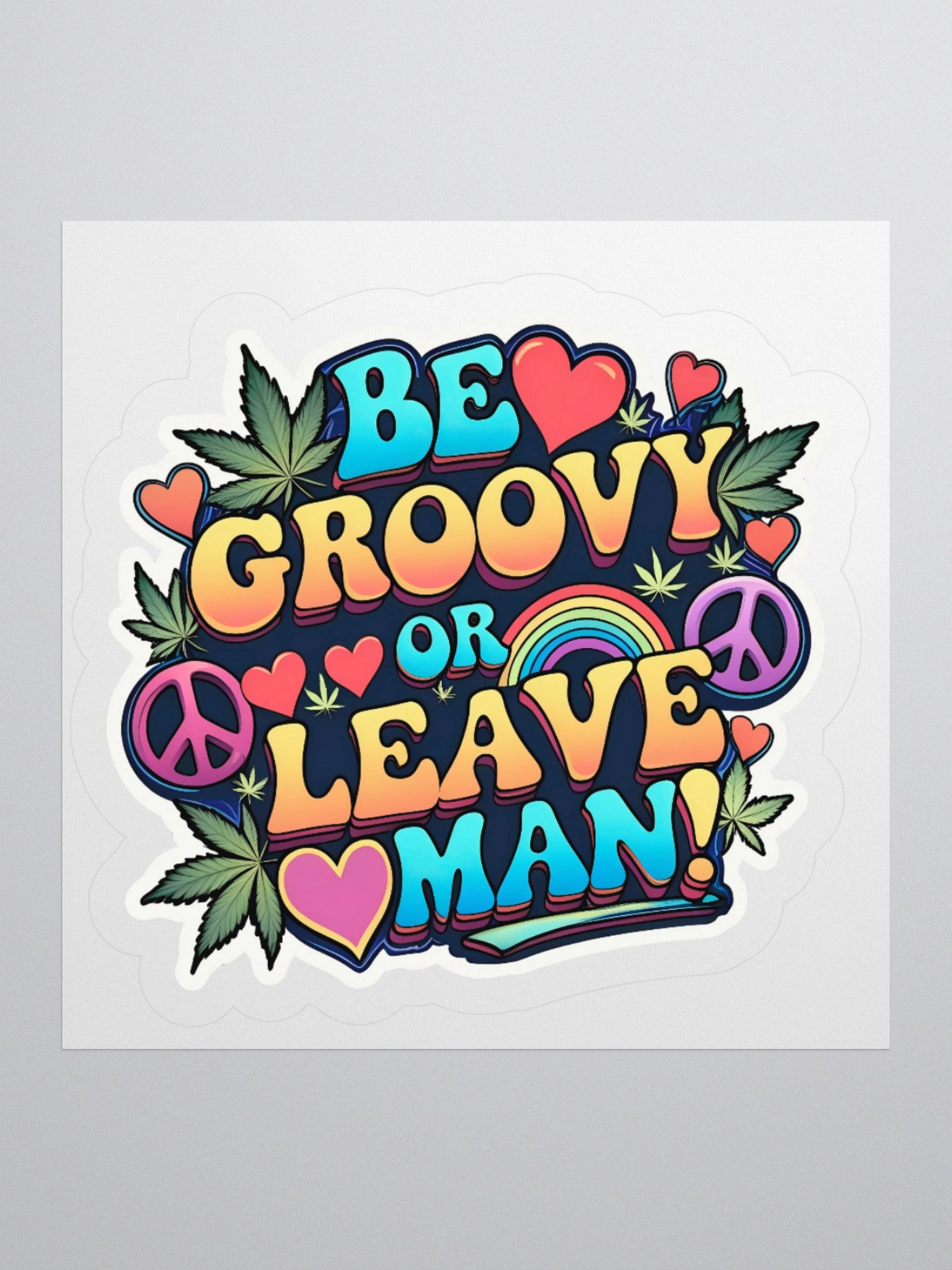 Be Groovy or Leave Retro Kiss Cut Sticker product image (1)