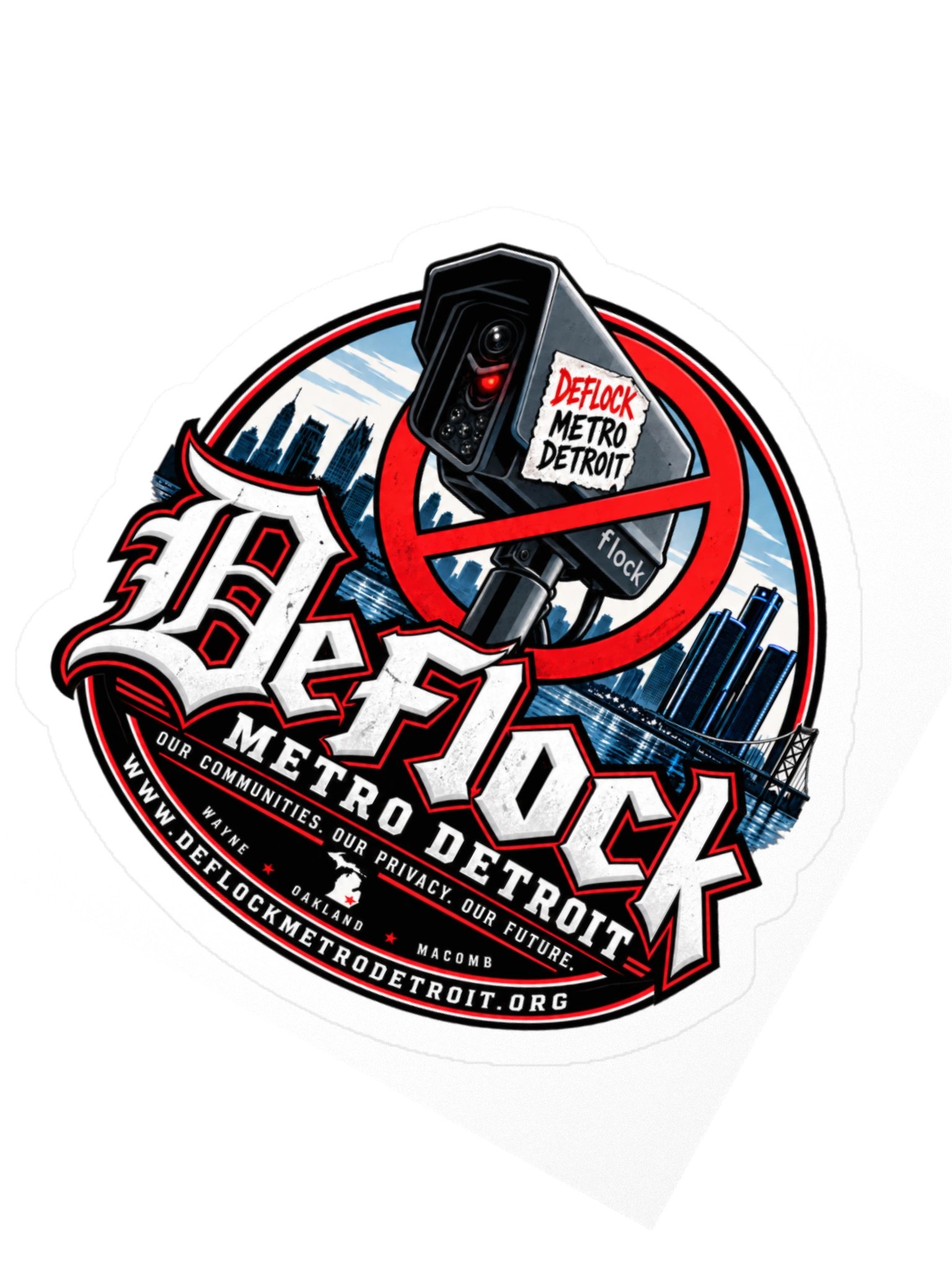DeFlock Metro Detroit Logo Sticker product image (4)