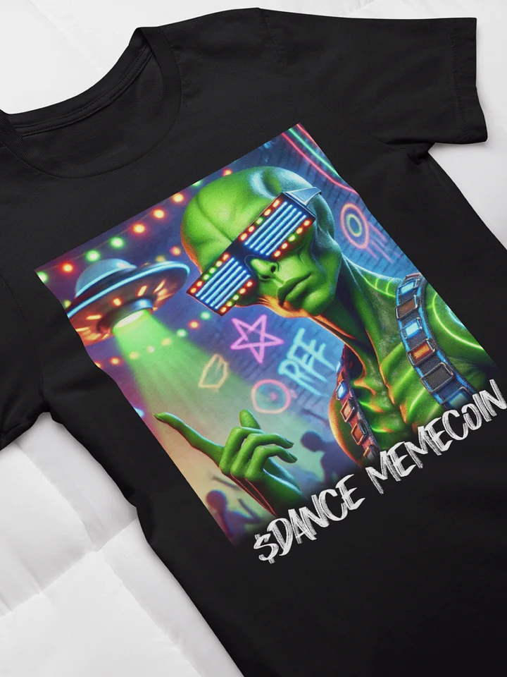 COOLEST ALIEN - DANCE MEMECOIN - PREMIUM TEE - BLACK product image (1)