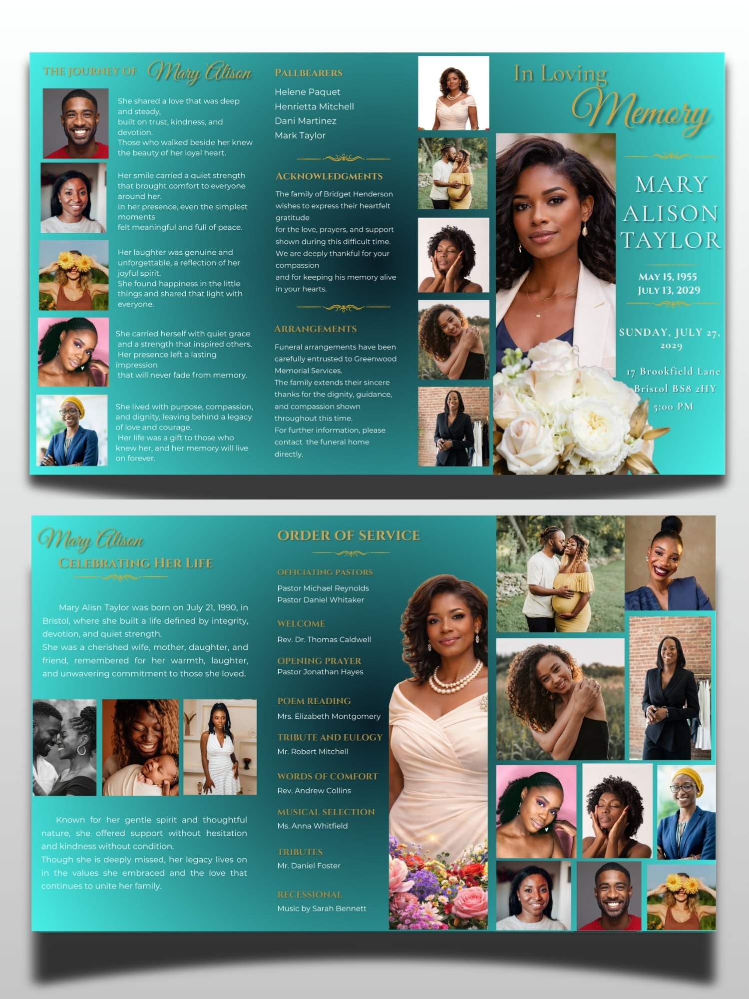 Celebration of Life Program Template for Woman | 6-Page Funeral Obituary Editable Canva Template product image (2)