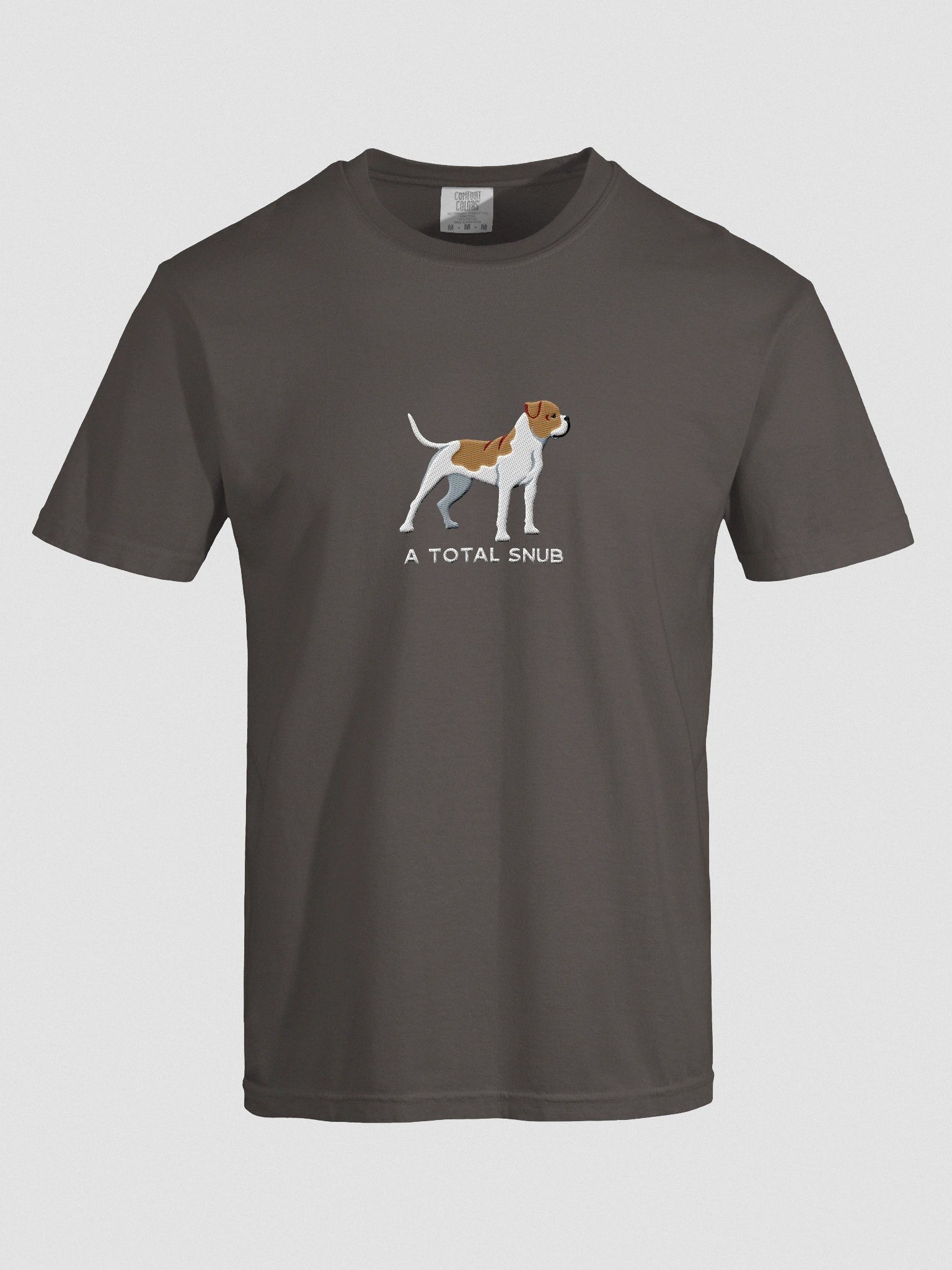A Total Snub T-Shirt(Embroidered) of an American Bulldog(Tan) product image (10)