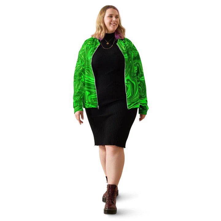 Unisex Bomber Jacket - Different Shades of Green Digital Fluid Art product image (1)