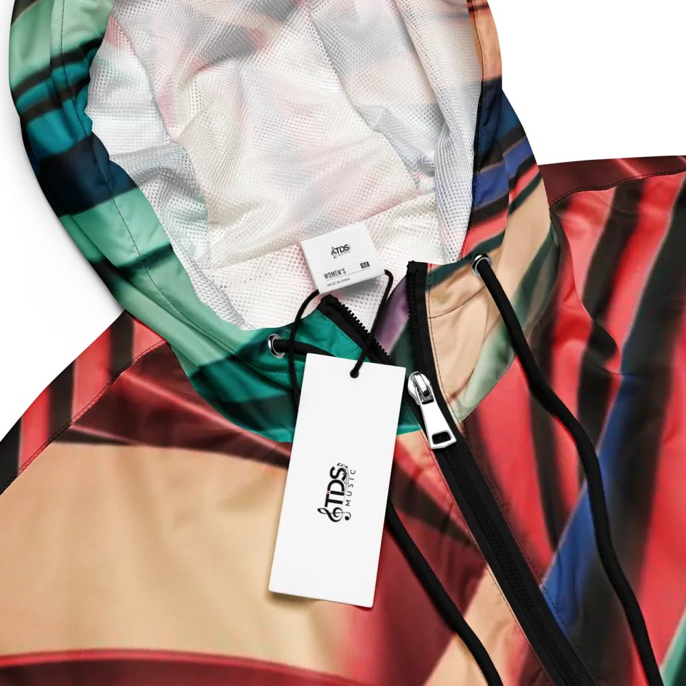 TDS Music Women's Cropped Windbreaker - Vibrant Abstract Design, Lightweight & Water-Resistant | XS–2XL product image (9)