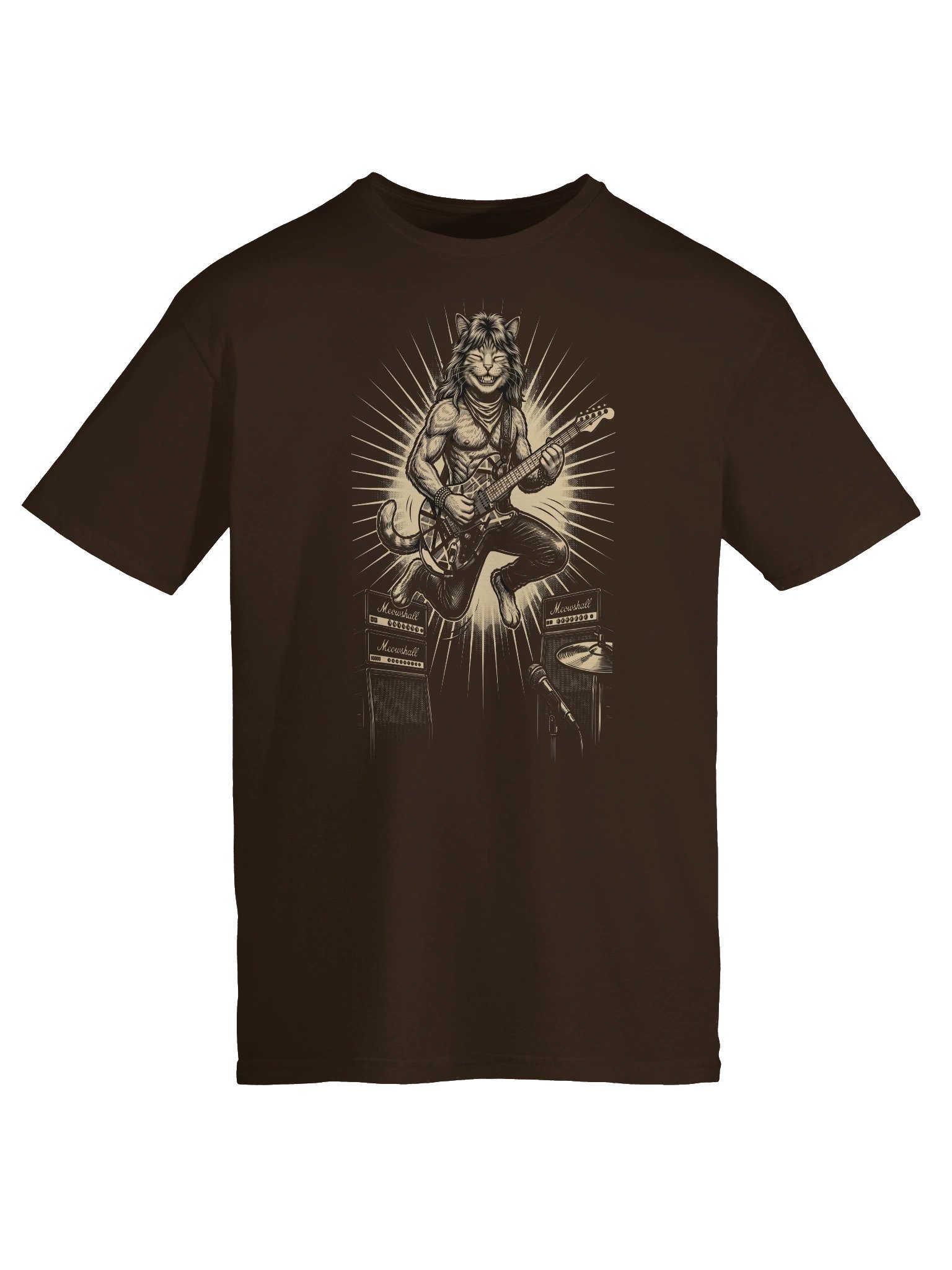 Eddie Fang Halen Cat Guitar T-Shirt | Funny Rock Music Guitar Tee product image (6)