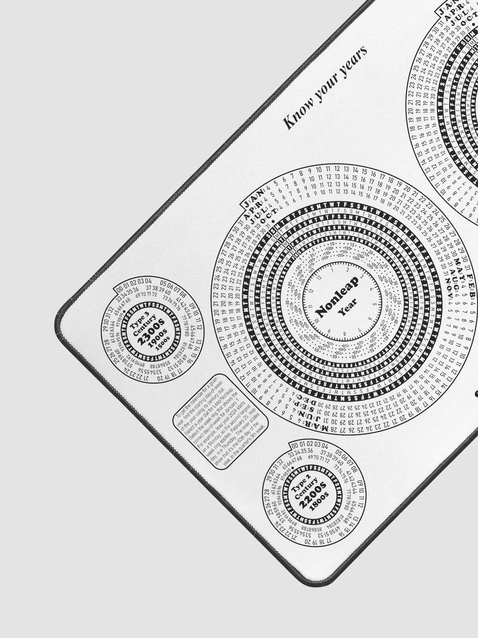 Spiriform Perpetual Calendar Desk Mat product image (3)
