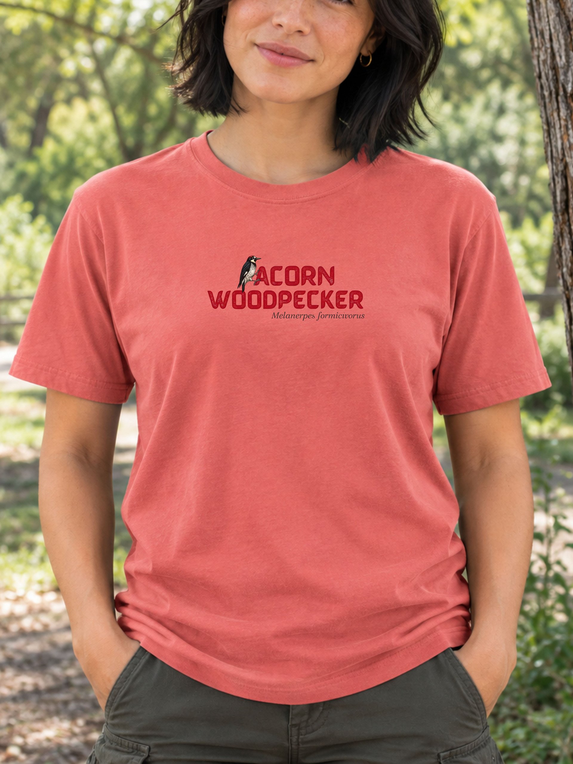 Acorn Woodpecker T-Shirt – Birdwatching Apparel for Woodpecker Lovers product image (2)