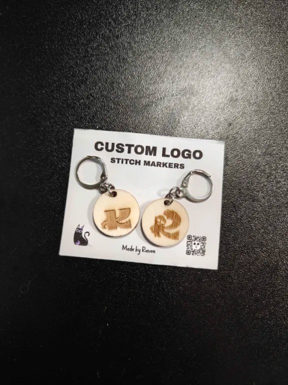 Custom Logo Basswood Stitch Markers product image (1)