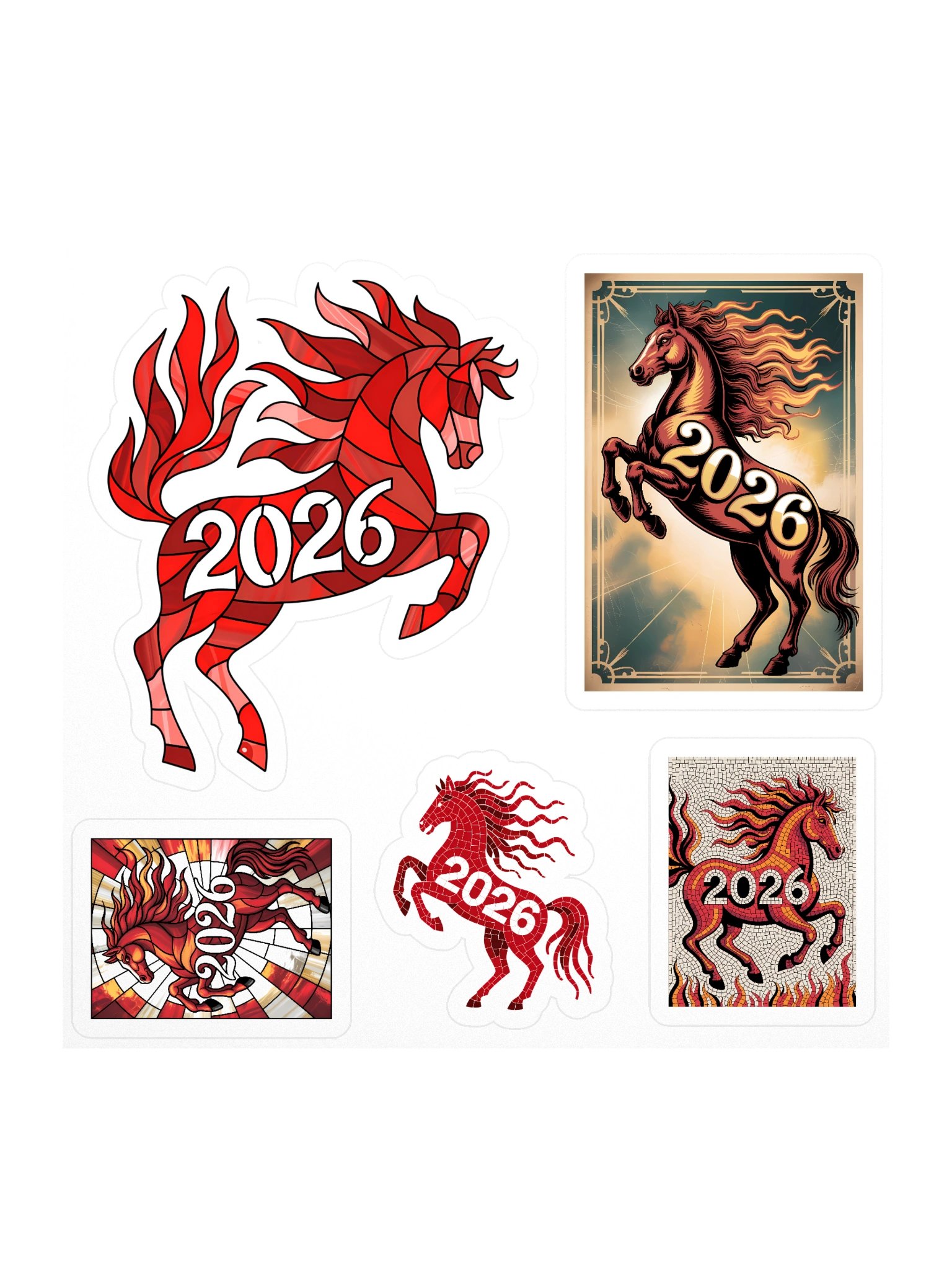 Chinese Year of the Fire Horse Sticker Sheet product image (1)
