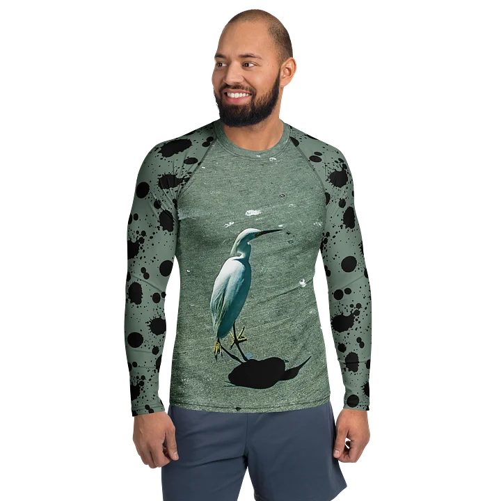 Snowy Egret Splatter Rash Guard product image (1)