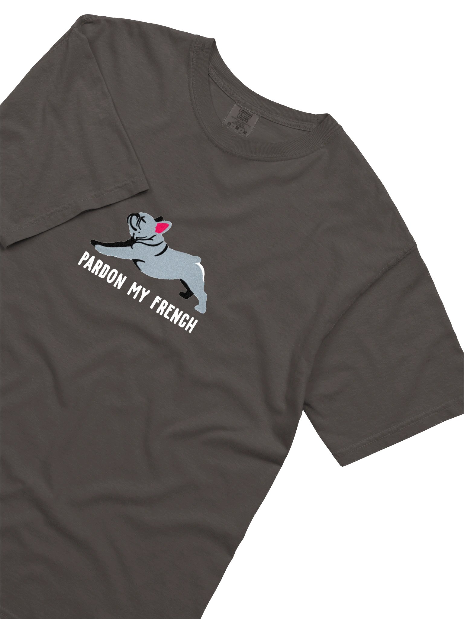 Pardon My French T-Shirt(Embroidered) of a French Bulldog(Blue) product image (8)