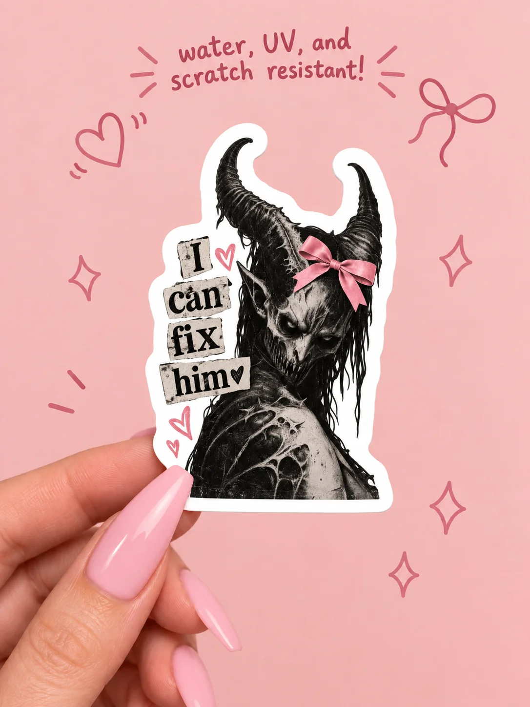 I Can Fix Him Sticker | Water & Scratch Resistant Decal product image (1)