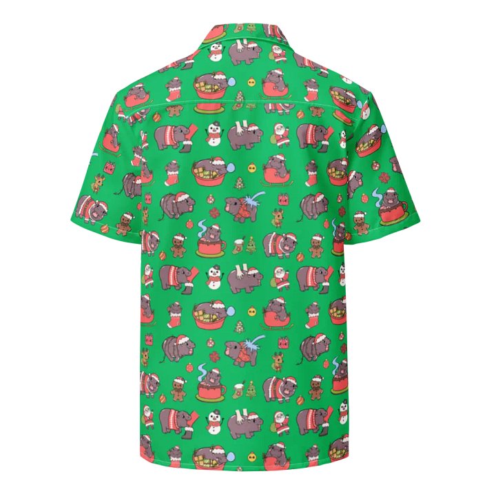 MOODENG'S GREEN CHRISTMAS HAWAIIAN SHIRT! product image (2)