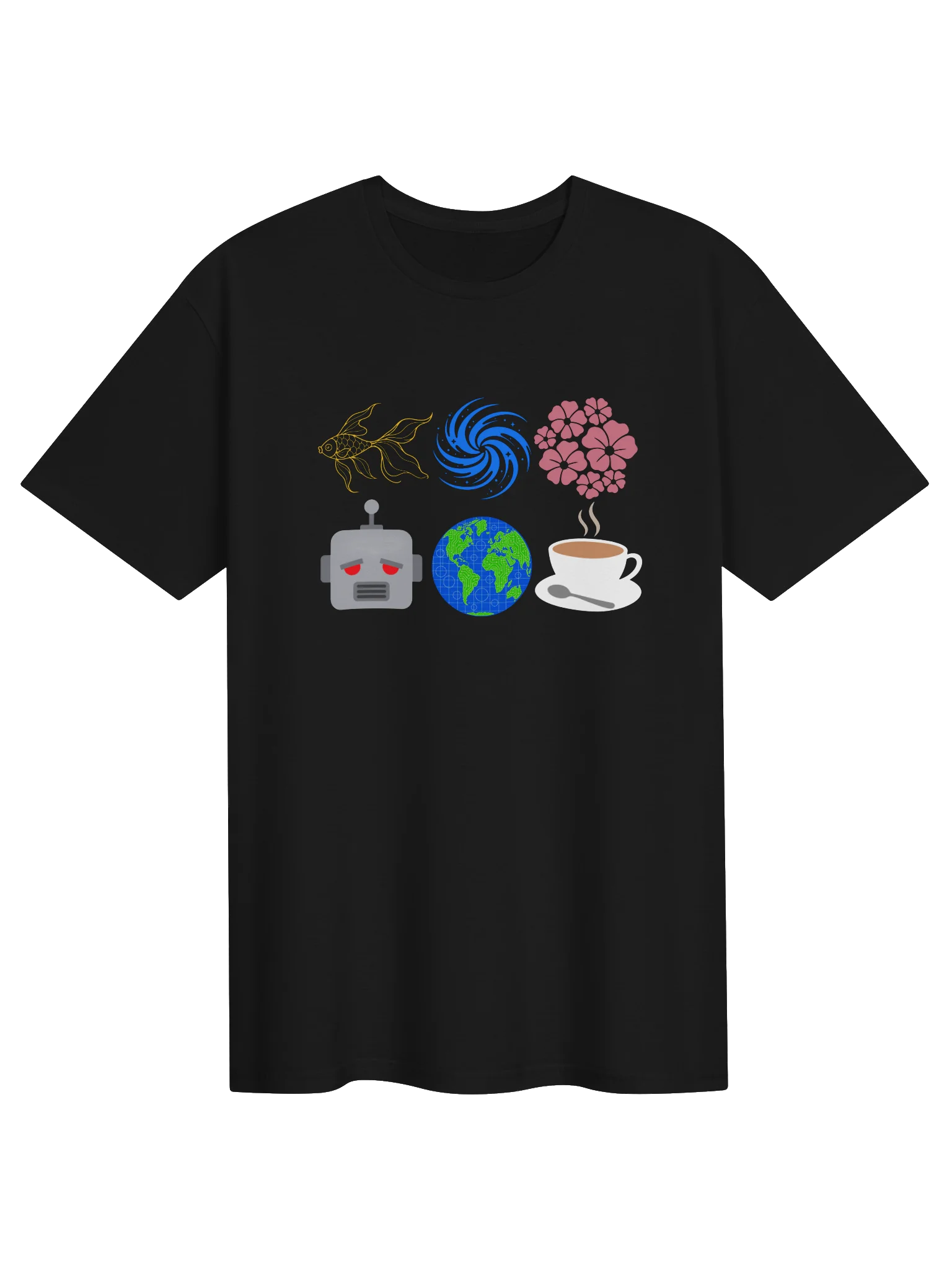 Fish, Spiral, Flowers, Robot, Earth, Tea-shirt product image (1)