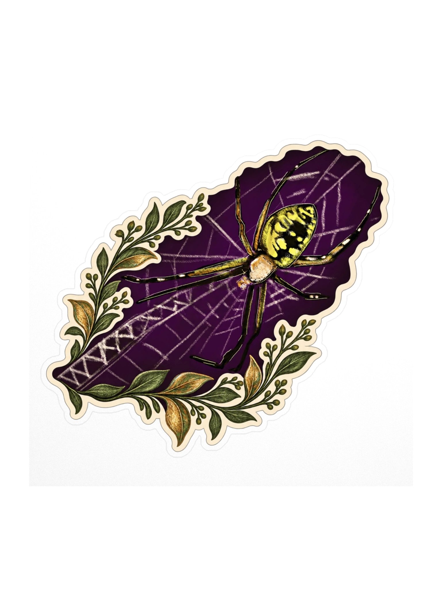 Purple Spider Web Kiss Cut Sticker product image (1)