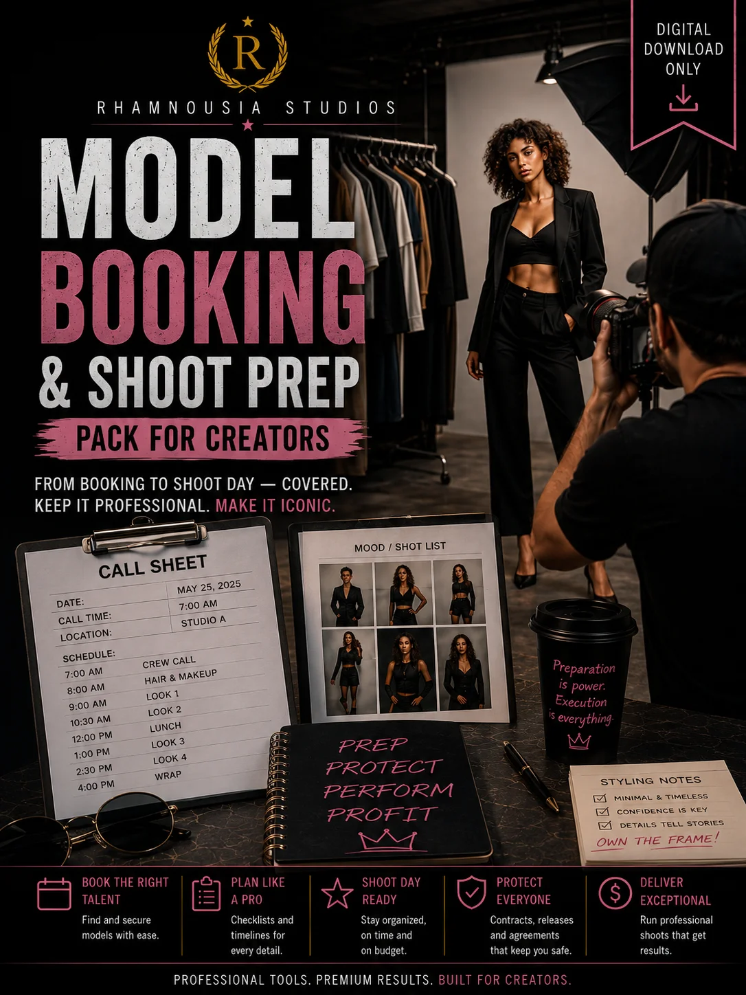 Model Booking & Shoot Prep Pack — Working Talent Workbook product image (1)