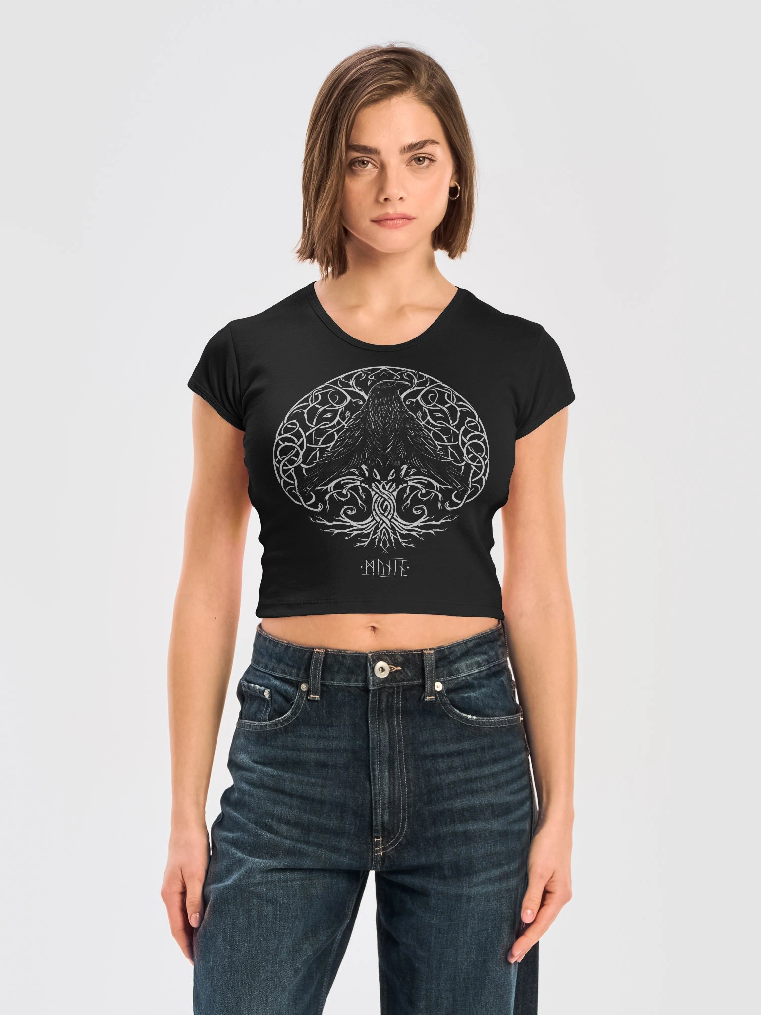 Munin's Perch Womens Ribbed Baby Tee Crop Top product image (1)