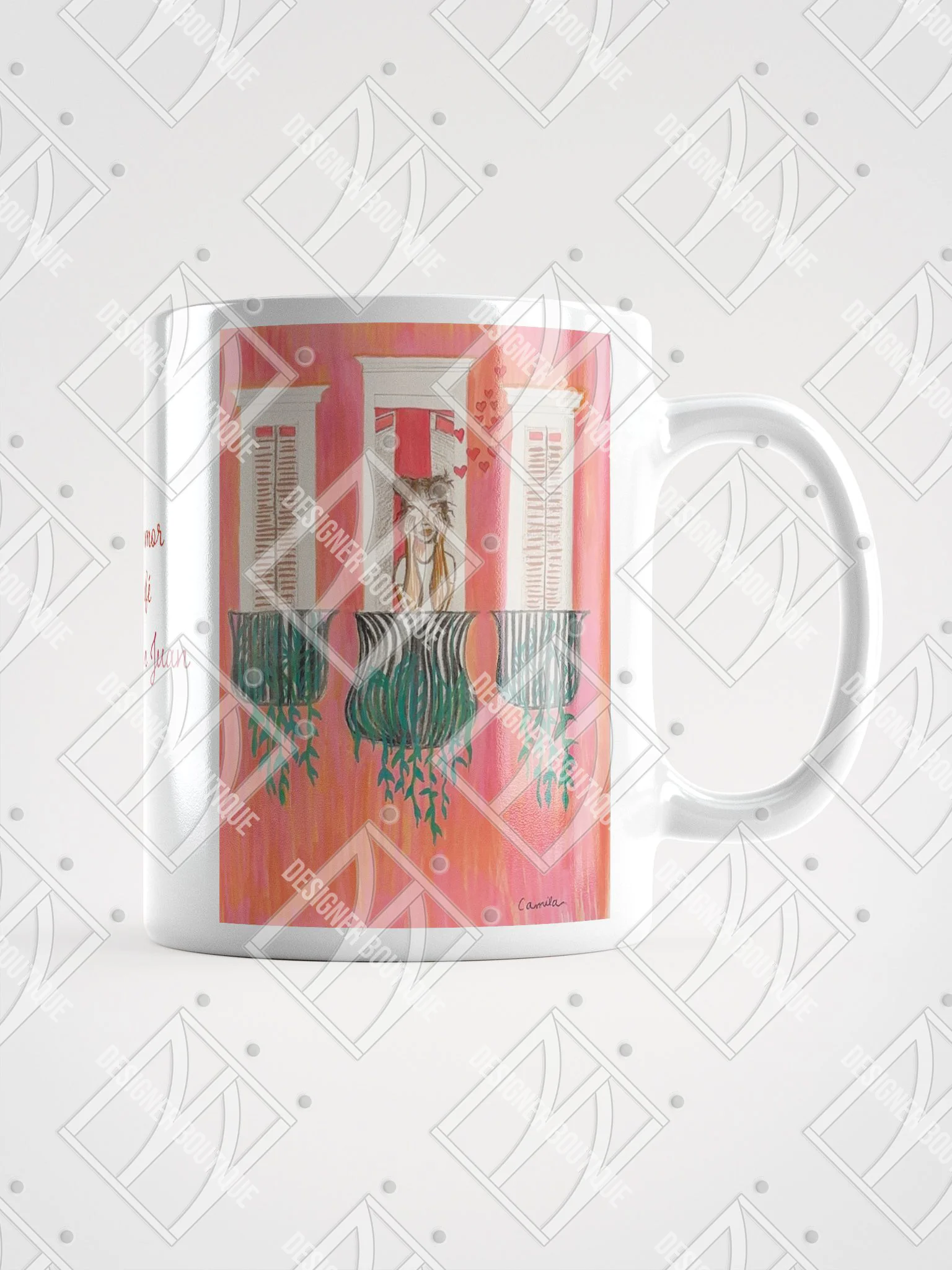NN Designer Boutique x Camila Arraiza: Taza (Castaña) – Sabor a Amor y Café en el Viejo San Juan product image (1)