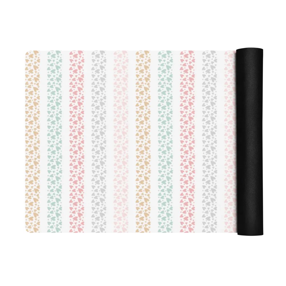 Colorful Pastel Heart Shaped Stripes Yoga Mat by Treasure Pie product image (2)