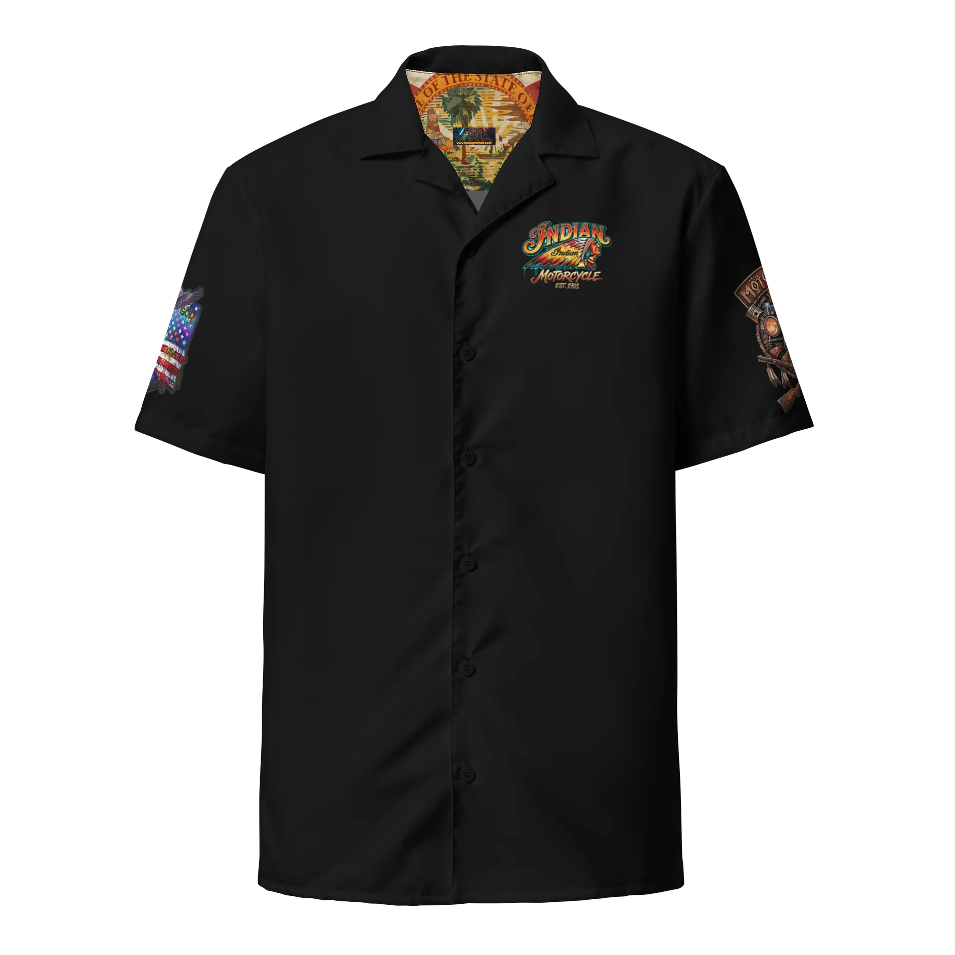 MötoGraffitti Indian Motorcycle Club Shirt Blk product image (1)