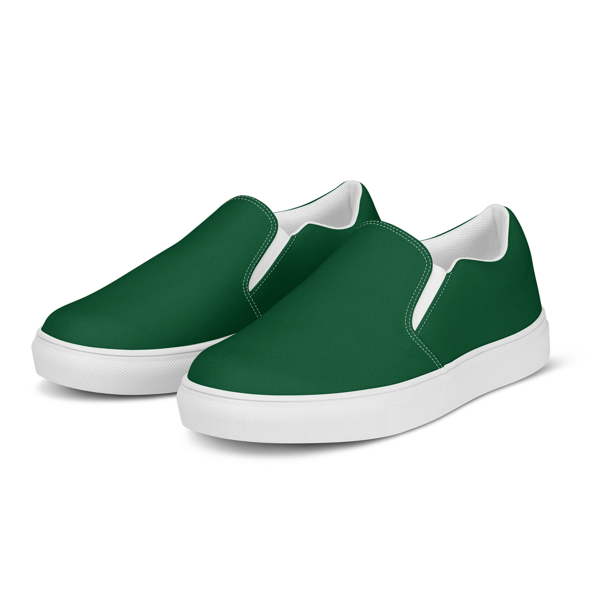 The "Studio-to-Street" Slip-On Sneakers - Emerald Green Canvas product image (3)