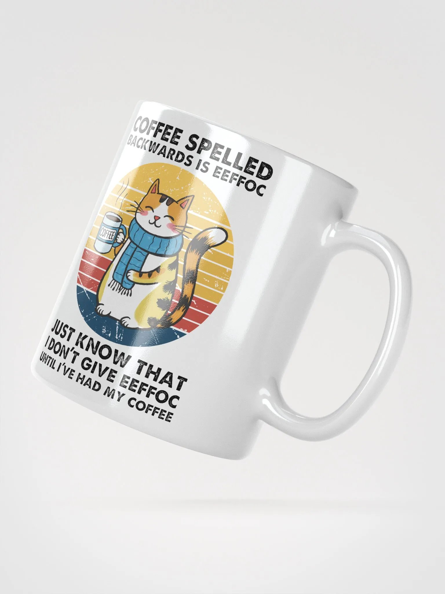 Sunset Cat Coffee Backwards Mug product image (3)