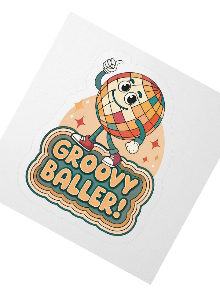 Groovy Baller Kiss Cut Stickers product image (2)