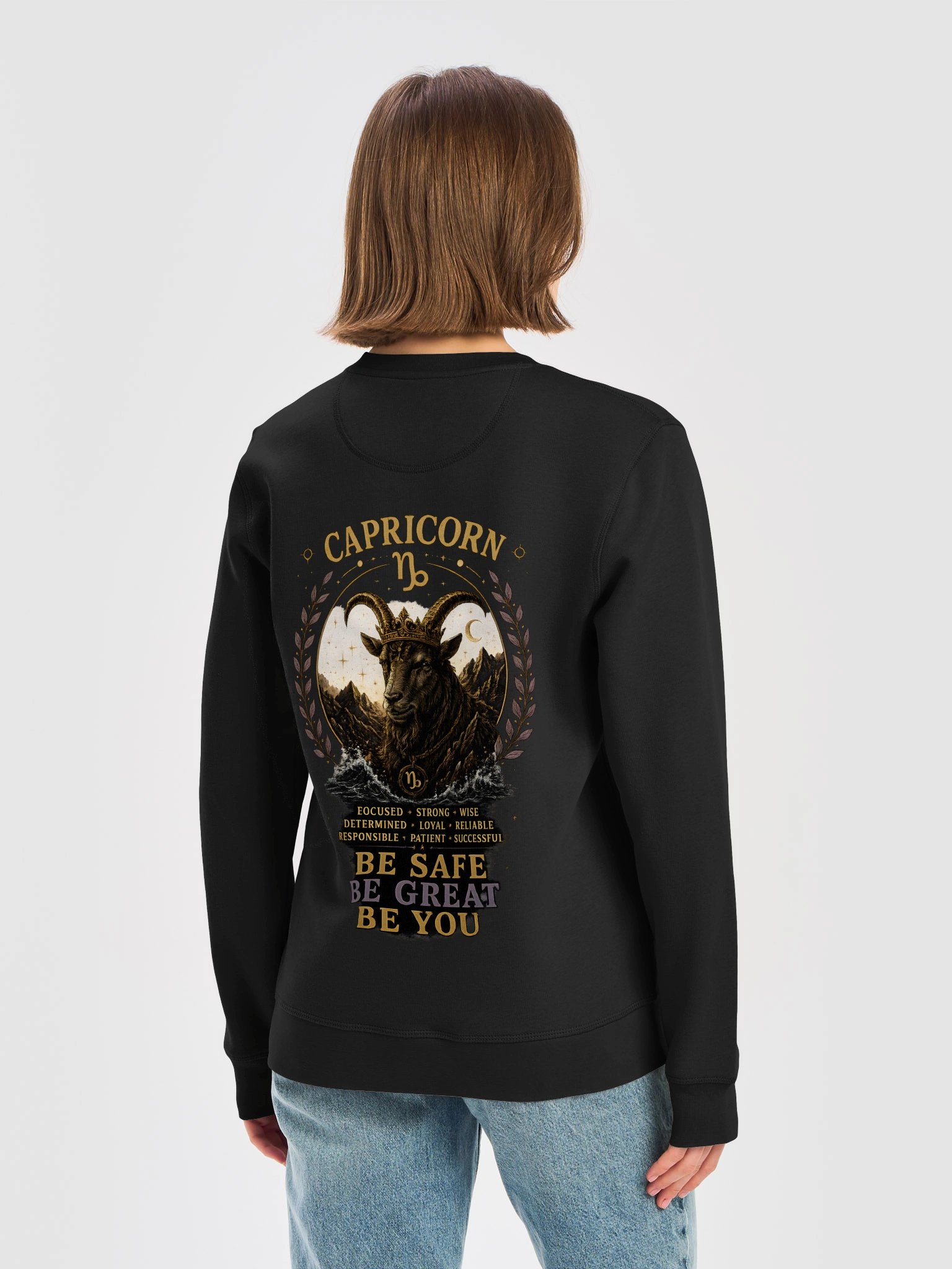Capricorn “Driven to Greatness” Premium Zodiac Crewneck product image (6)