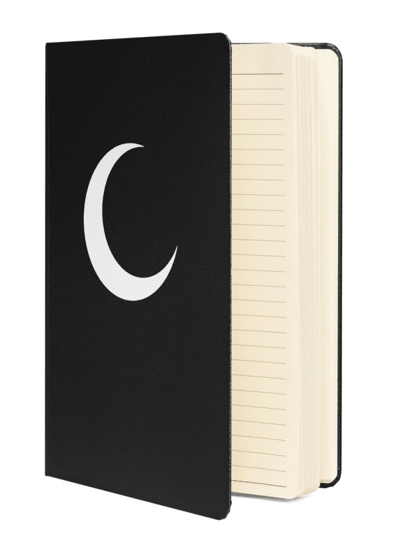 Crescent Moon Notebook – Clear White Print product image (2)