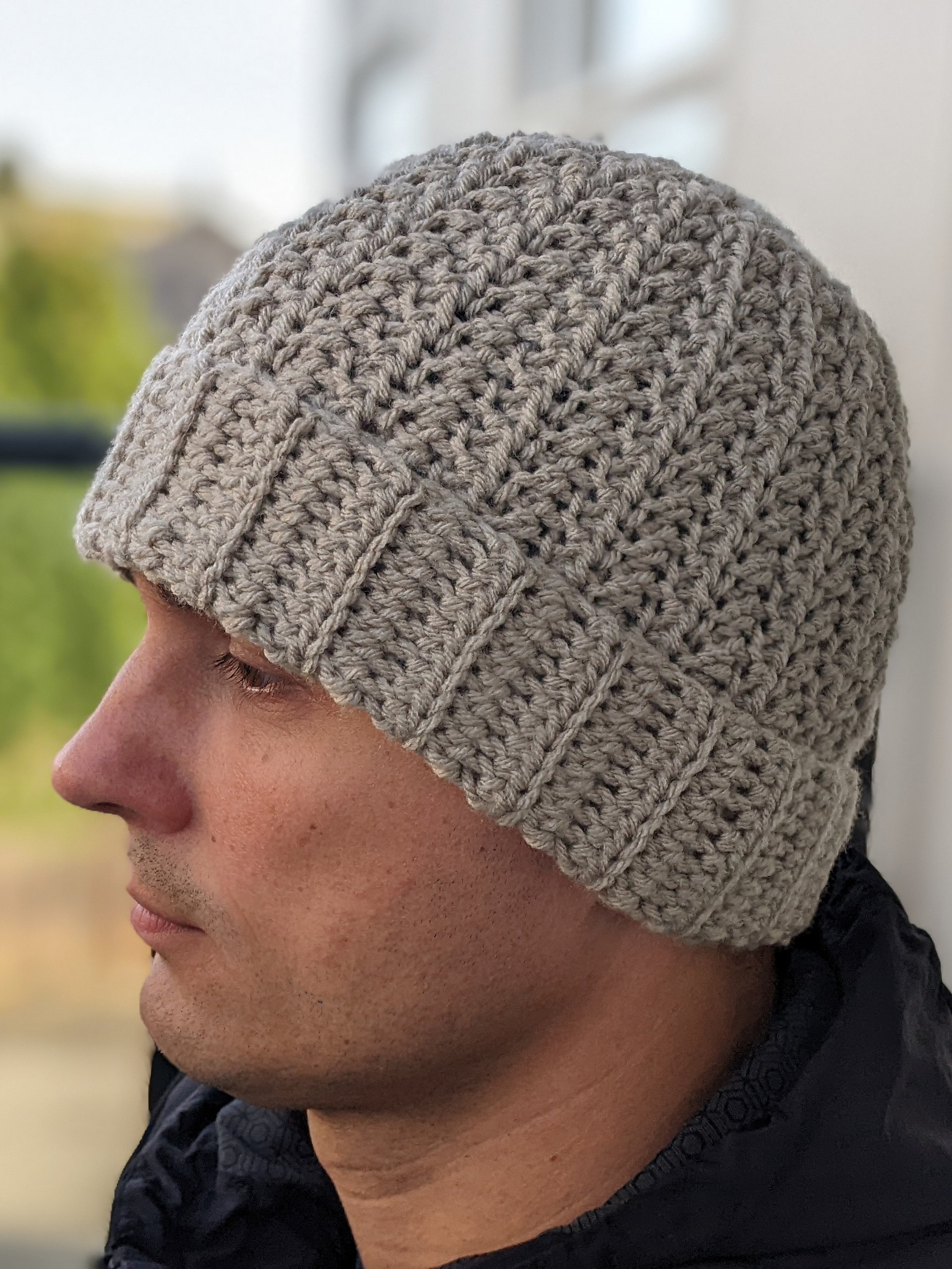 Crochet Modern Textured Hat Pattern for Men product image (3)