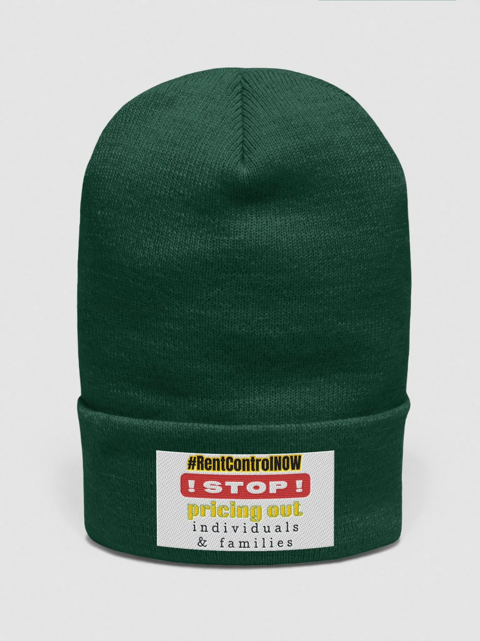 #RentControlNow - hat - beanie - solid color product image (2)