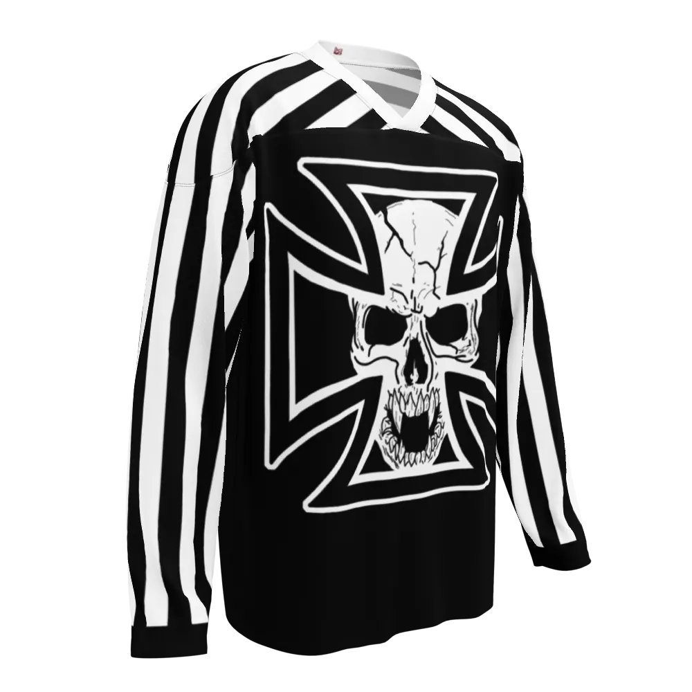 Maltese cross and skull hockey jersey product image (1)