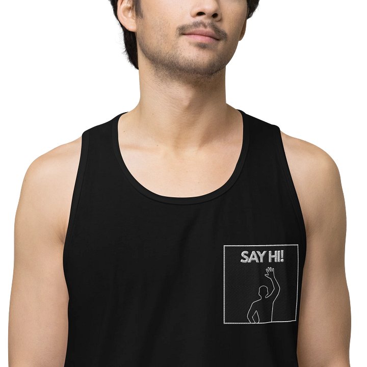 VIRAL Silhouette "Say Hi!" Tank Top | Iconic Immersive Dance Workout Cotton Heritage Premium Muscle Tee product image (1)