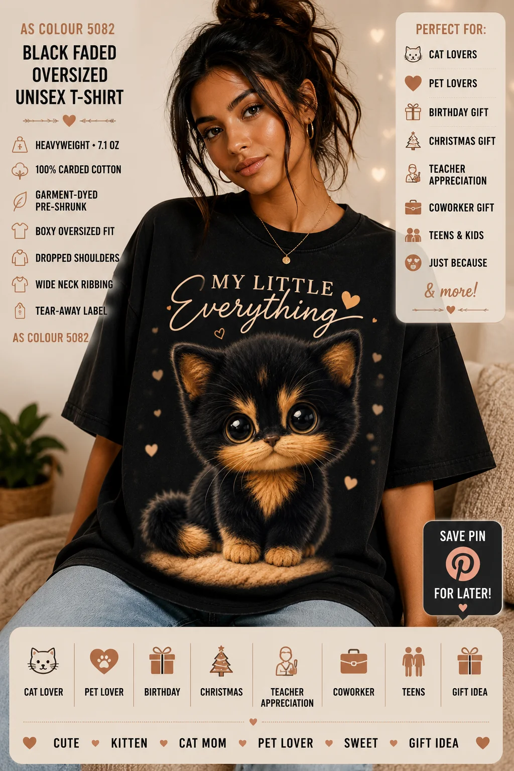 My Little Everything Cat T-Shirt, Cute Kitten Shirt, Cat Lover Gift, Cat Mom Gift, Oversized product image (1)